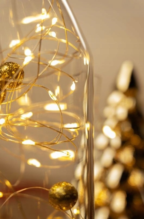 Lampki choinkowe USB druciki dekoracja 100 LED 10m biały ciepły