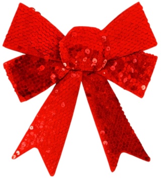 Piękna Dekoracyjna Kokarda Kokardka czerwona cekiny cekinowa 21x18cm