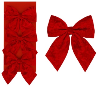 Piękna Dekoracyjna Kokarda Kokardka ozdoba świąteczna czerwona 13x11cm 3szt