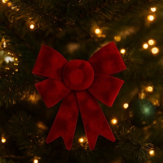 Piękna Dekoracyjna Kokarda Kokardka ozdoba świąteczna czerwona 17x13cm 2szt