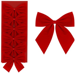 Piękna Dekoracyjna Kokarda Kokardka ozdoba świąteczna czerwona 9x9cm 6 szt