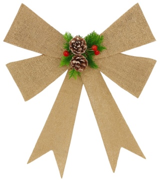 Piękna Dekoracyjna Kokarda ozdoba świąteczna z szyszką duża 54x44cm