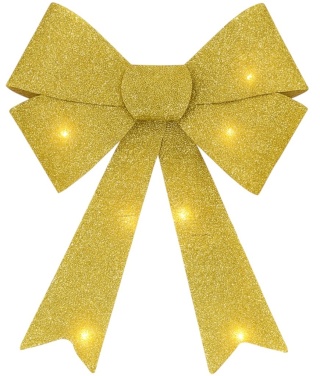 Piękna Dekoracyjna Kokarda ozdoba świąteczna złota świecąca duża 44x30cm