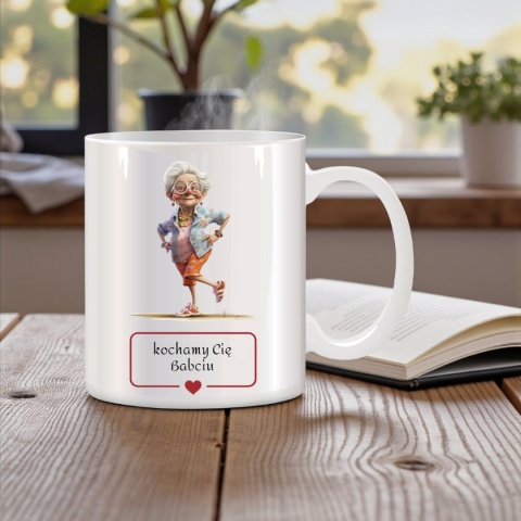 Poduszka i kubek zestaw prezent DZIEŃ BABCI urodziny imieniny Babcia