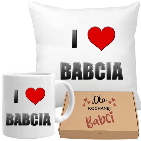 Poduszka i kubek zestaw prezent DZIEŃ BABCI urodziny imieniny Babcia