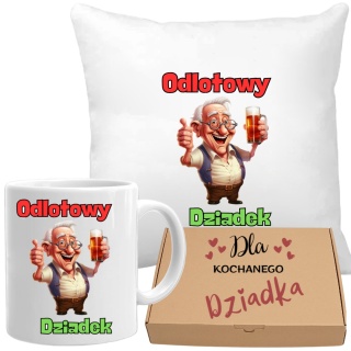 Poduszka i kubek zestaw prezent DZIEŃ DZIADKA urodziny imieniny Dziadek
