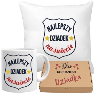 Poduszka i kubek zestaw prezent DZIEŃ DZIADKA urodziny imieniny Dziadek