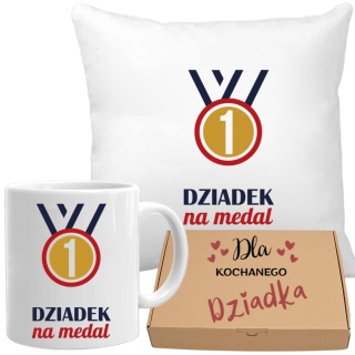 Poduszka i kubek zestaw prezent DZIEŃ DZIADKA urodziny imieniny Dziadek