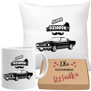 Poduszka i kubek zestaw prezent DZIEŃ DZIADKA urodziny imieniny Dziadek