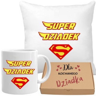 Poduszka i kubek zestaw prezent DZIEŃ DZIADKA urodziny imieniny Dziadek