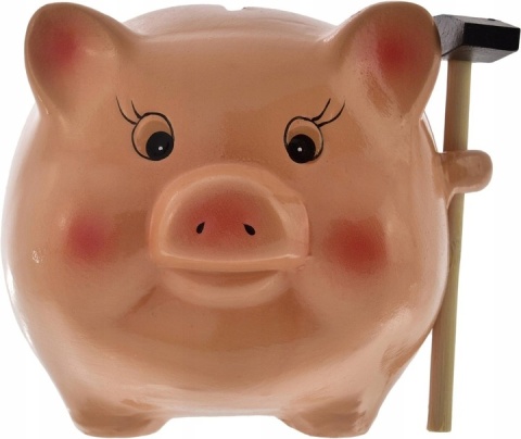 Skarbonka ŚWINKA ceramiczna duża rozbijana z młotkiem pomysłowy prezent