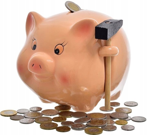 Skarbonka ŚWINKA ceramiczna duża rozbijana z młotkiem pomysłowy prezent