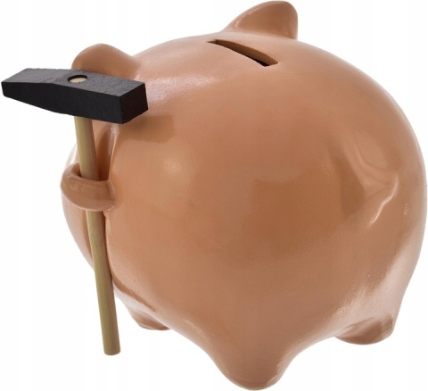 Skarbonka ŚWINKA ceramiczna duża rozbijana z młotkiem pomysłowy prezent