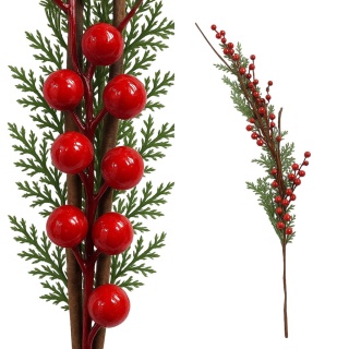 Świąteczny stroik gałązka 100cm czerwone owoce dekoracja Boże Narodzenie