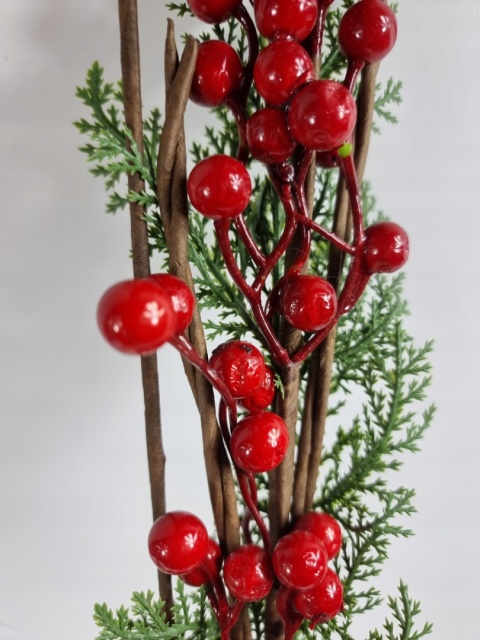 Świąteczny stroik gałązka 100cm czerwone owoce dekoracja Boże Narodzenie