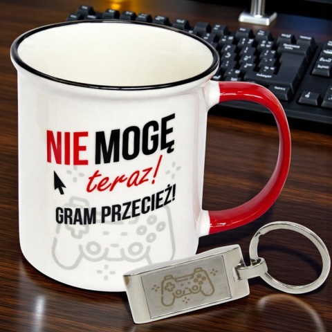 Kubek z brelokiem oryginalny śmieszny prezent upominek dla GRACZA