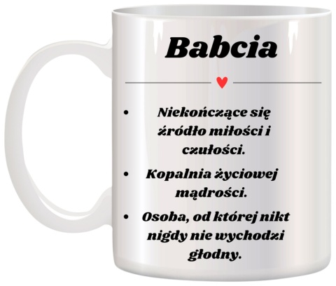 Kubek z nadrukiem śmieszny prezent Dzień BABCI urodziny imieniny Babcia