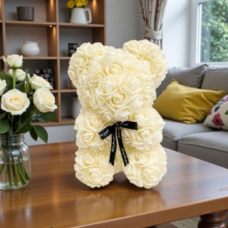 Miś z róż 20cm prezent na różne okazje Walentynki Dzień Kobiet Rocznicę