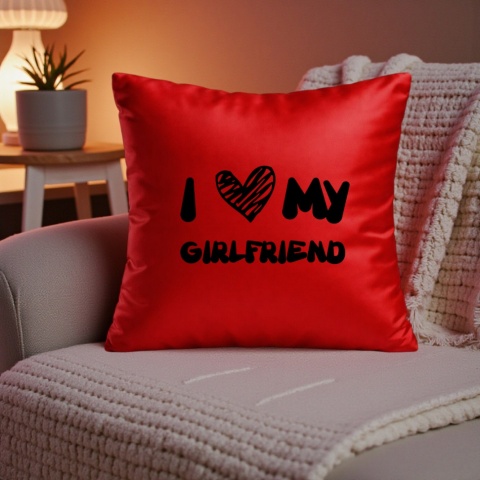 PODUSZKA SATYNOWA PREZENT WALENTYNKI DLA DZIEWCZYNY CHŁOPAKA ŻONY MĘŻA