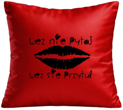 PODUSZKA SATYNOWA PREZENT WALENTYNKI DLA DZIEWCZYNY CHŁOPAKA ŻONY MĘŻA