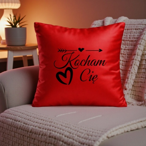 PODUSZKA SATYNOWA PREZENT WALENTYNKI DLA DZIEWCZYNY CHŁOPAKA ŻONY MĘŻA