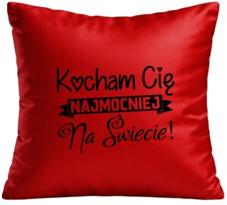PODUSZKA SATYNOWA PREZENT WALENTYNKI DLA DZIEWCZYNY CHŁOPAKA ŻONY MĘŻA