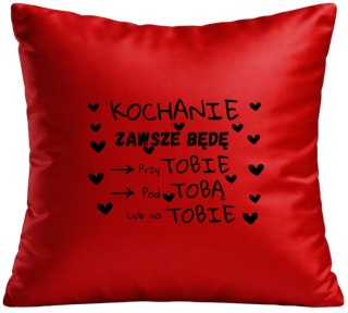 PODUSZKA SATYNOWA PREZENT WALENTYNKI DLA DZIEWCZYNY CHŁOPAKA ŻONY MĘŻA