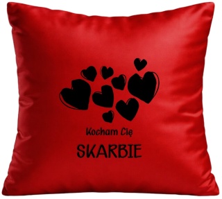 PODUSZKA SATYNOWA PREZENT WALENTYNKI DLA DZIEWCZYNY CHŁOPAKA ŻONY MĘŻA