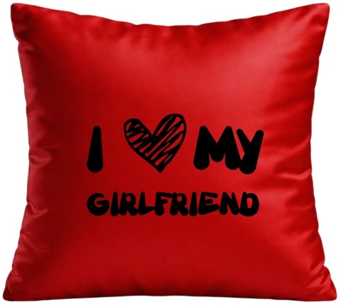PODUSZKA SATYNOWA PREZENT WALENTYNKI DLA DZIEWCZYNY CHŁOPAKA ŻONY MĘŻA