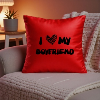 PODUSZKA SATYNOWA PREZENT WALENTYNKI DLA DZIEWCZYNY CHŁOPAKA ŻONY MĘŻA