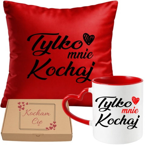 Poduszka i kubek zestaw prezent na WALENTYNKI urodziny Dzień Kobiet