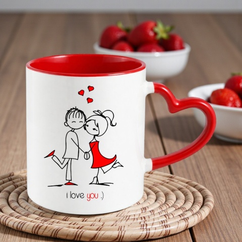 Poduszka i kubek zestaw prezent na WALENTYNKI urodziny Dzień Kobiet