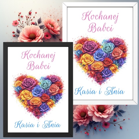Ramka Życzenia Prezent Dzień Babci urodziny Babcia z imionami
