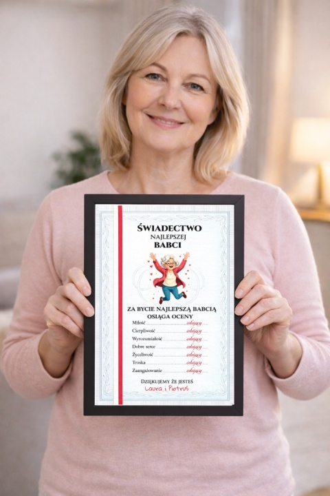 Ramka Życzenia Śmieszny Prezent Dzień Babci urodziny Babcia