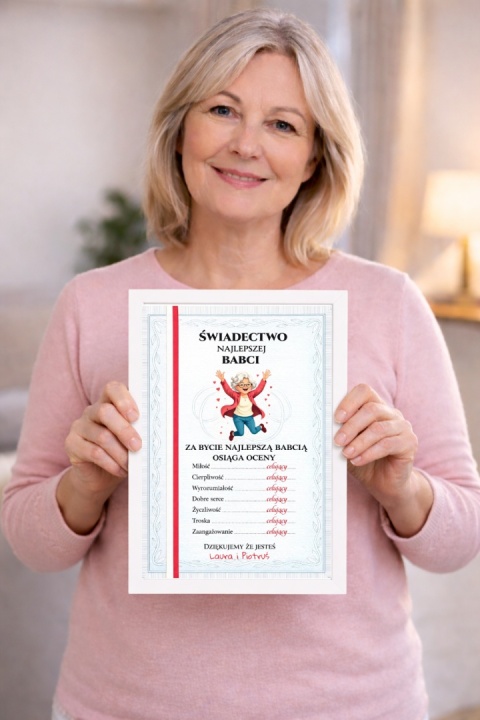 Ramka Życzenia Śmieszny Prezent Dzień Babci urodziny Babcia