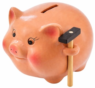 Skarbonka ŚWINKA ceramiczna ogromna rozbijana z młotkiem pomysłowy prezent