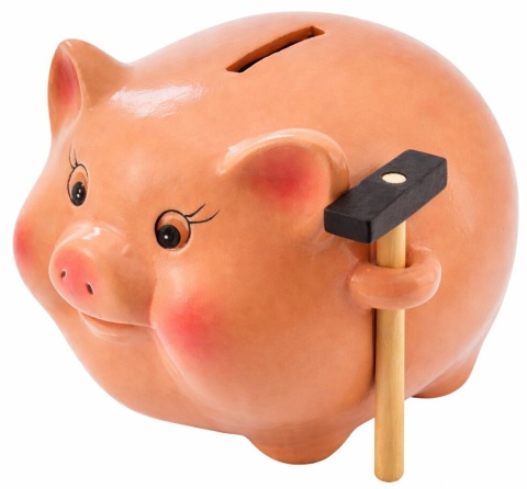 Skarbonka ŚWINKA ceramiczna ogromna rozbijana z młotkiem pomysłowy prezent