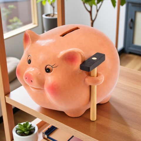 Skarbonka ŚWINKA ceramiczna ogromna rozbijana z młotkiem pomysłowy prezent