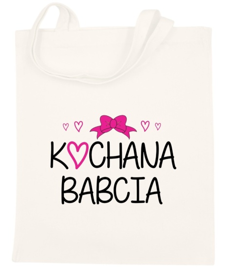 Torba bawełniana Premium z nadrukiem Babcia na zakupy prezent Dzień BABCI