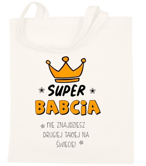 Torba bawełniana Premium z nadrukiem Babcia na zakupy prezent Dzień BABCI