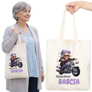 Torba bawełniana Premium z nadrukiem Babcia na zakupy prezent Dzień BABCI
