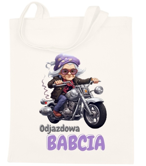 Torba bawełniana Premium z nadrukiem Babcia na zakupy prezent Dzień BABCI