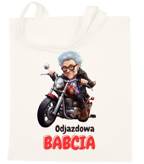 Torba bawełniana Premium z nadrukiem Babcia na zakupy prezent Dzień BABCI