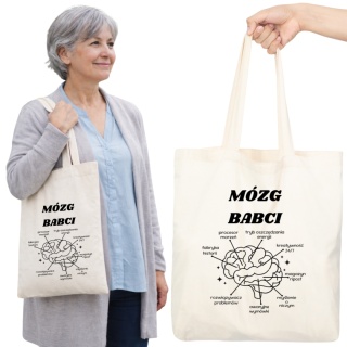 Torba bawełniana Premium z nadrukiem Babcia na zakupy prezent Dzień BABCI