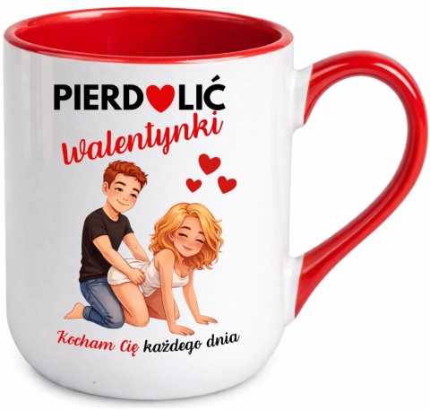 Kubek śmieszny nadruk prezent Pie**lić WALENTYNKI dla Dziewczyny Chłopaka