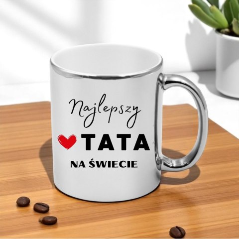 Kubek srebrny Twój nadruk Tekst Grafika Logo Gadżet Prezent Reklama