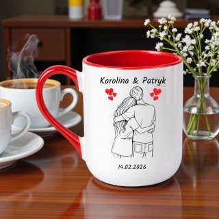 Kubek z nadrukiem z imionami prezent WALENTYNKI Ślub Rocznica