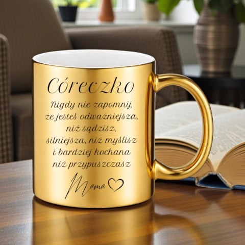 Kubek złoty Twój nadruk Tekst Grafika Logo Gadżet Prezent Reklama