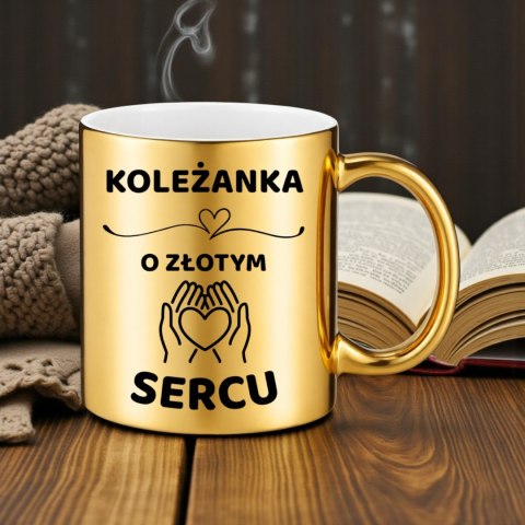 Kubek złoty Twój nadruk Tekst Grafika Logo Gadżet Prezent Reklama