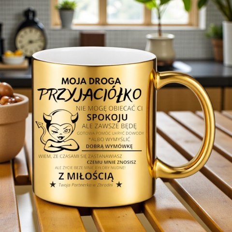 Kubek złoty Twój nadruk Tekst Grafika Logo Gadżet Prezent Reklama